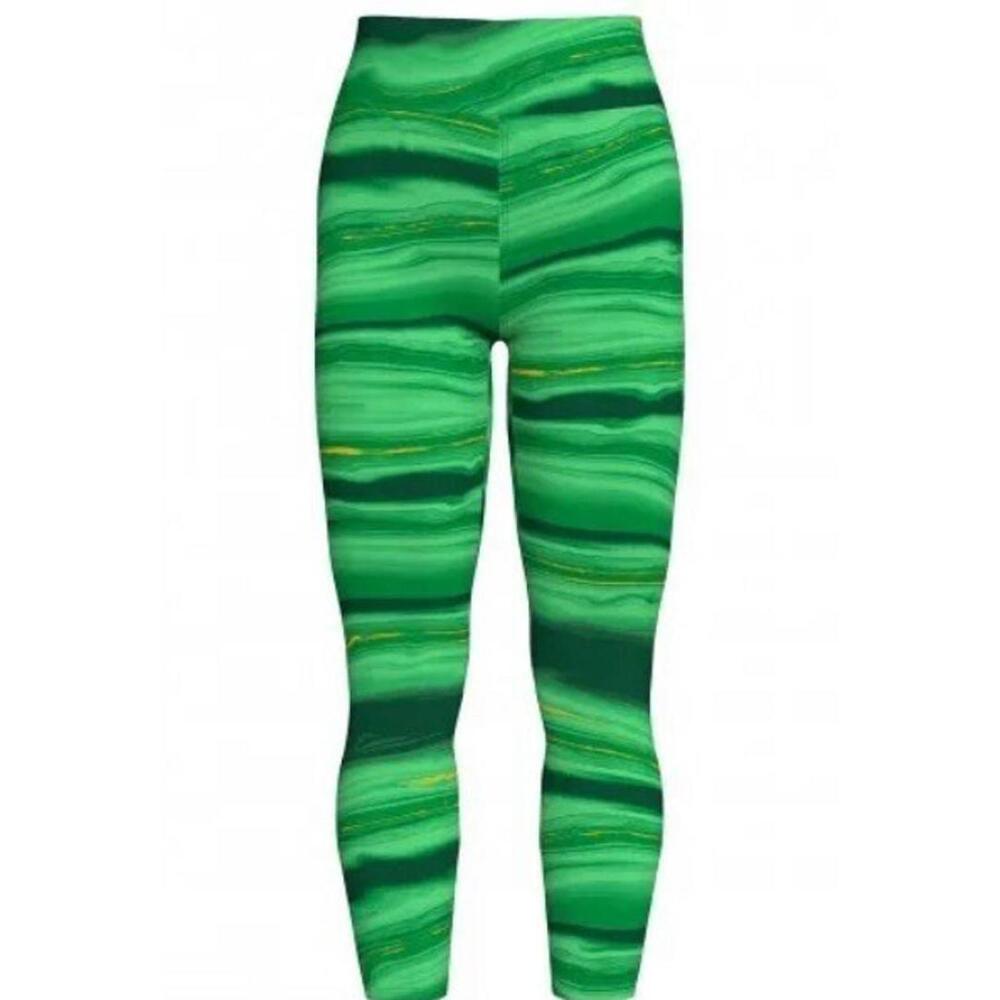 New Lularoe OS Sz 2-10 Halloween Lt Green & Dark Mummy Tie Dye Stripe Leggings